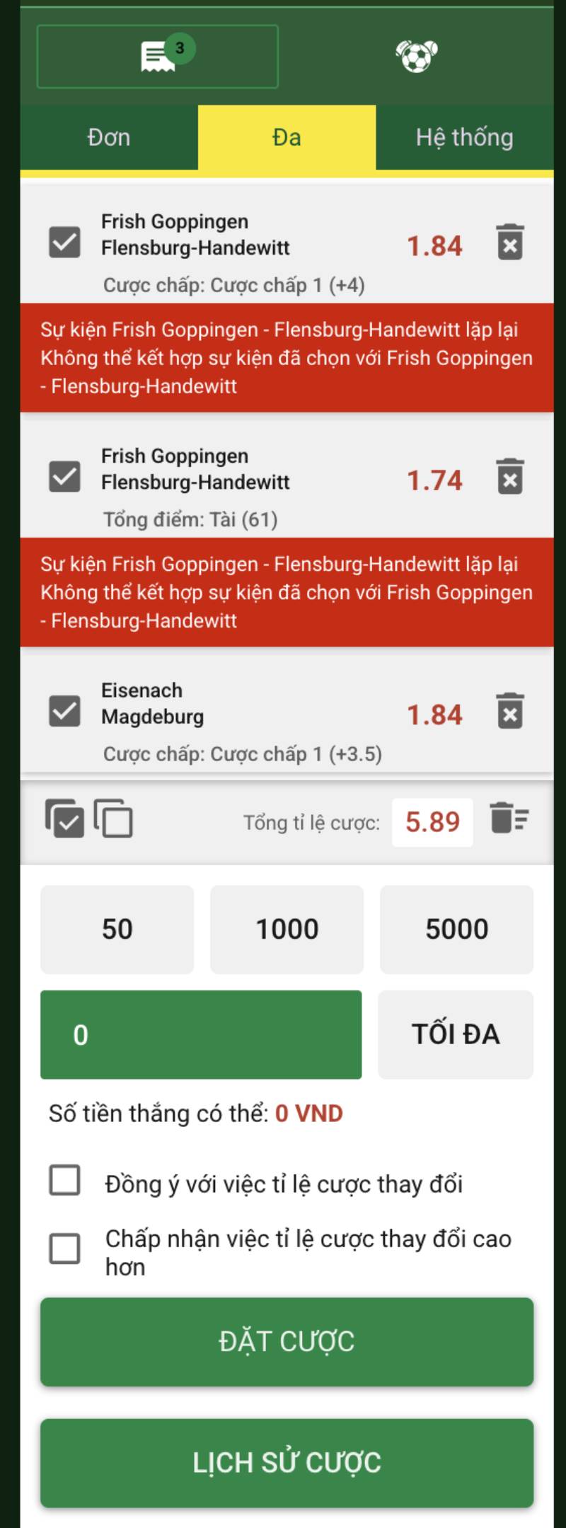 Cược xiên (Parlay)